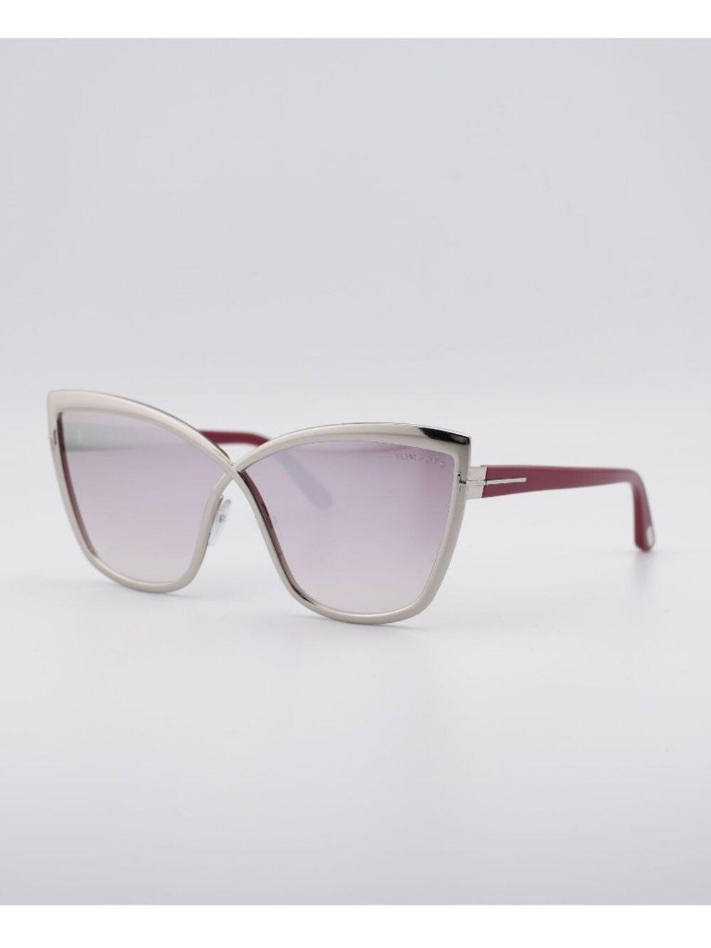 Tom Ford Sandrine-02 FT0715 16Z Sunglasses Palladium Butterfly Frame,Pink Lenses